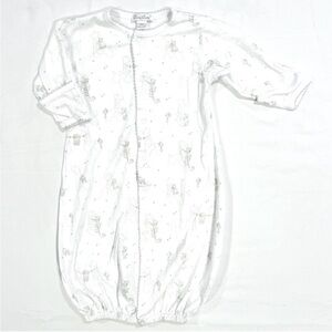 Kissy Kissy Convertible Gown Boys Small 0-3M Girls Giraffes Bears Pima Cotton